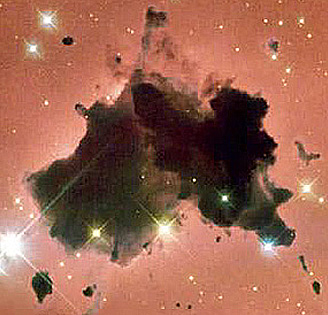 HST view of merging Bok Globules.